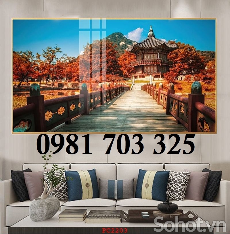 Gạch tranh đẹp trang trí phòng khách