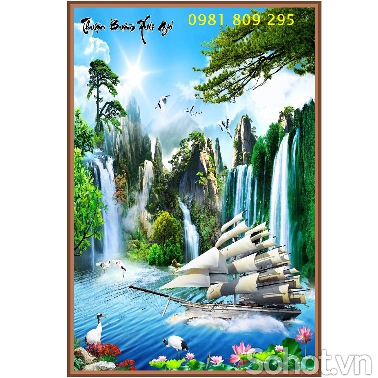Tranh gạch men thuận buồm xuôi gió HP6399