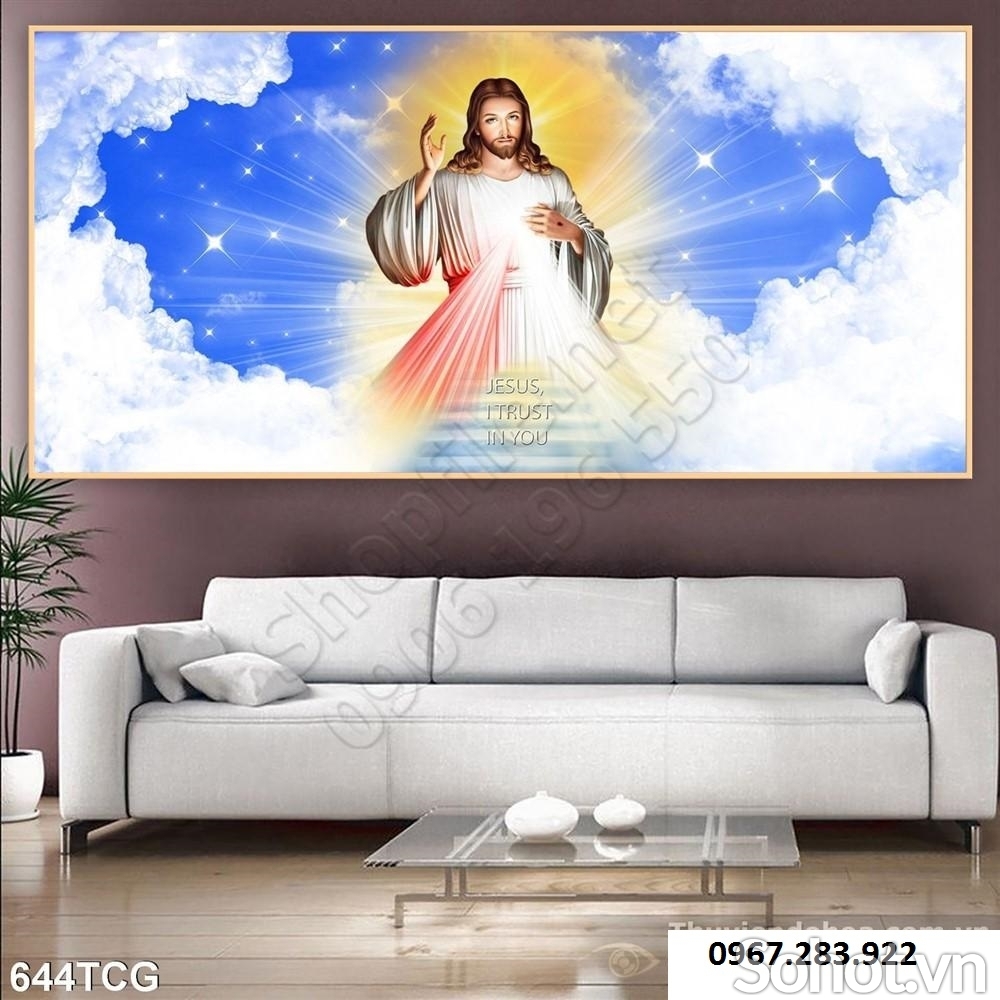 Tranh Công Giáo- Tranh Chúa Jesu ốp tường 3d