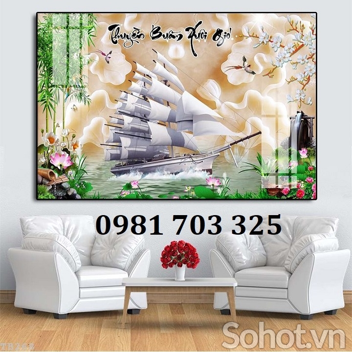 Tranh gạch thuyền buồm 3d đẹp