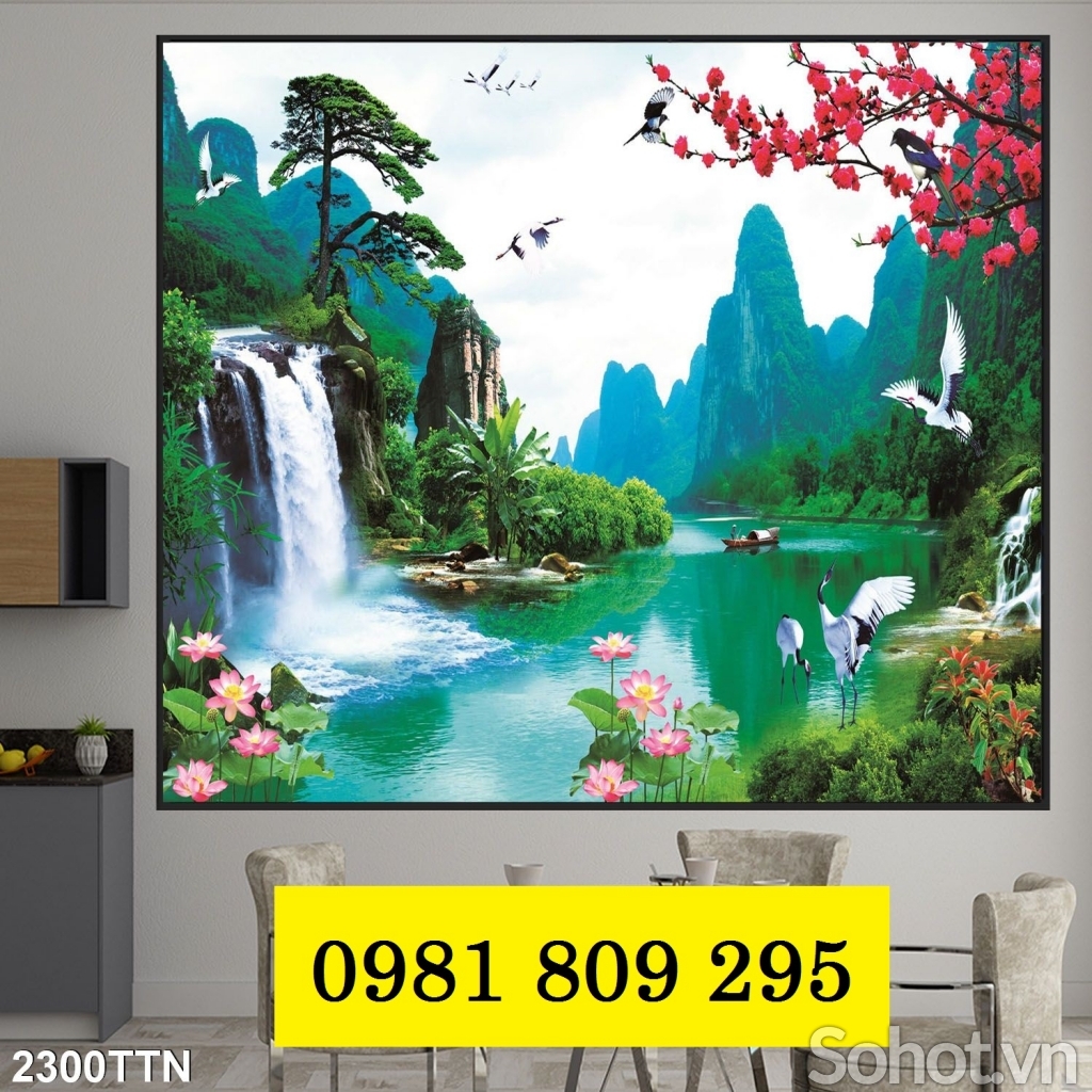 Tranh gạch 3d sơn thủy ốp tường