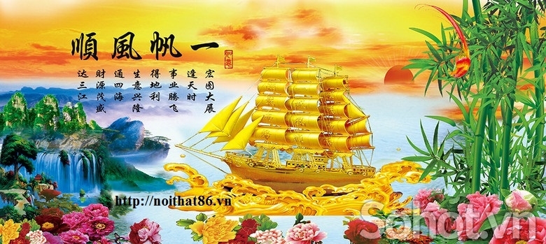 Gạch tranh thuyền buồm HP234