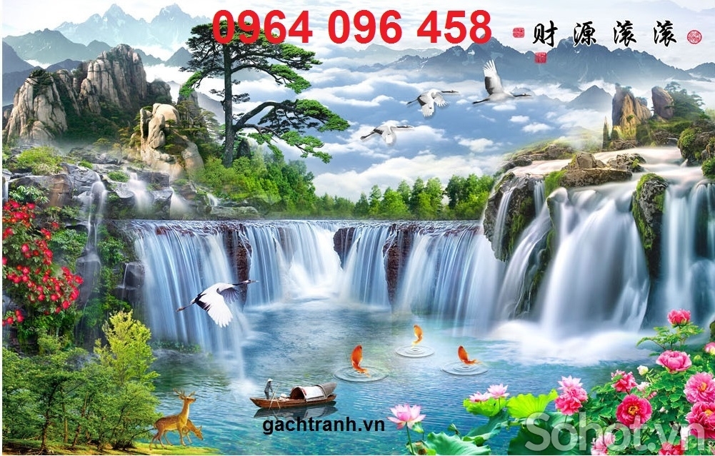 tranh gạch 3d - gạch tranh 3d phong cảnh