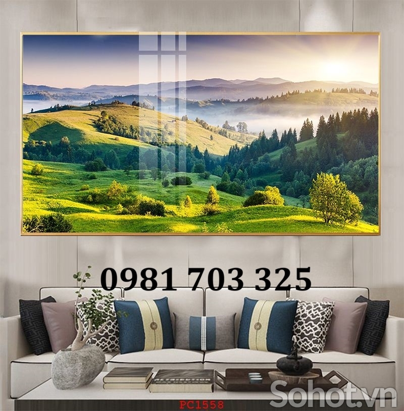 Gạch tranh thác nước đẹp hiện đại
