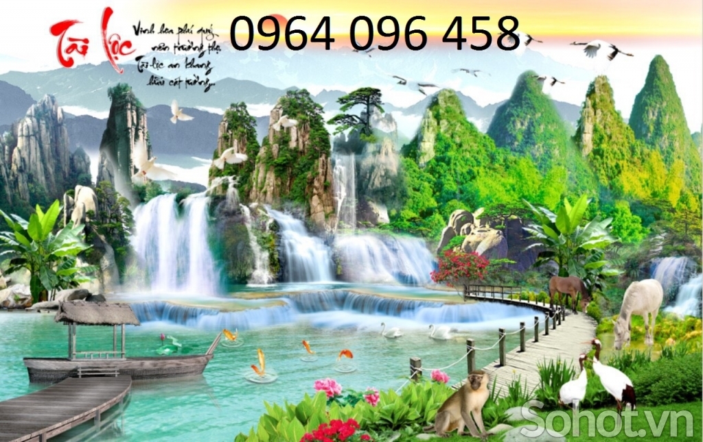 Tranh gạch 3d sông núi - 875DK