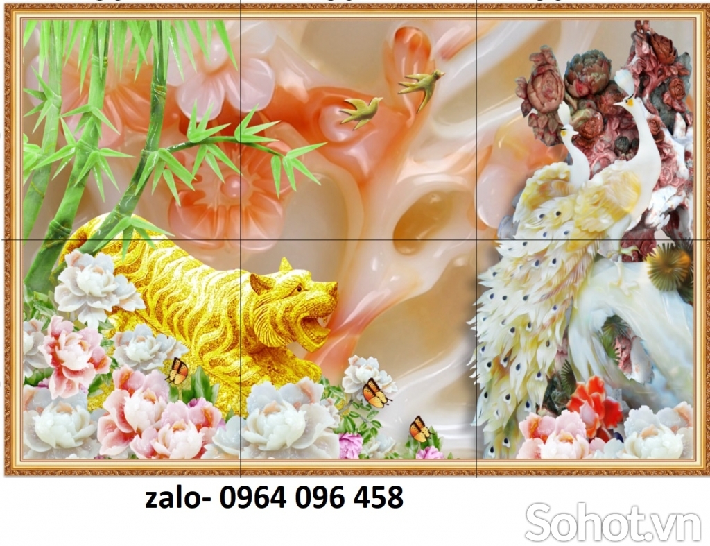 Tranh gạch 3d ốp tường phòng khách - XVC322