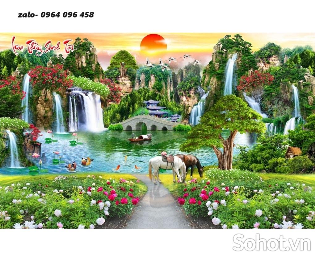 Tranh gạch 3d phong cảnh đồng quê - FSD33