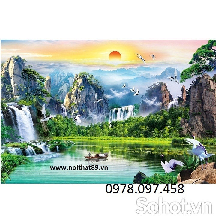 Gạch tranh 3D phòng khách đẹp
