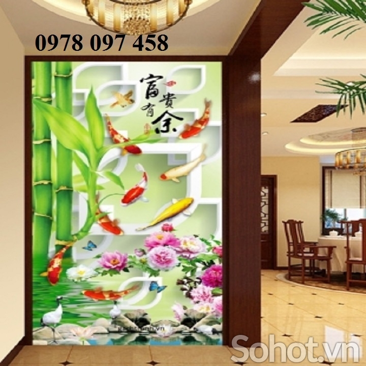 Tranh khổ đứng - tranh gạch 3D