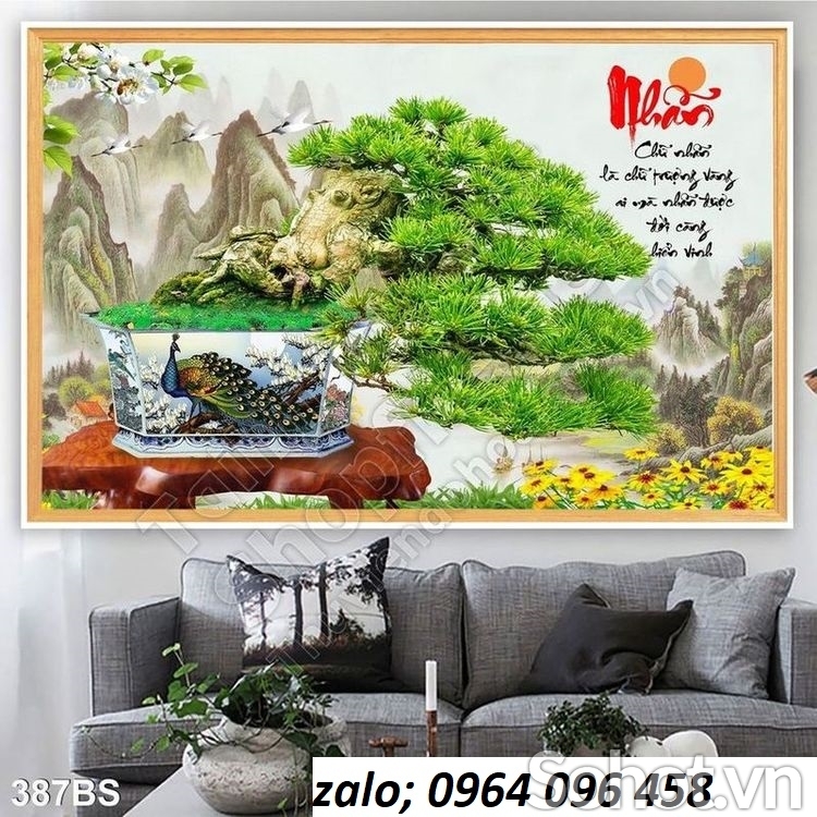 Tranh gạch 3d dán tường phòng khách - XLM65