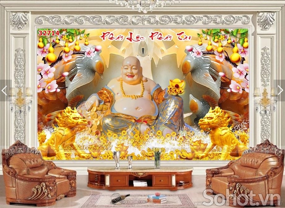Tranh phật 3d - tranh gạch 3d phật phòng thờ - 7433XP