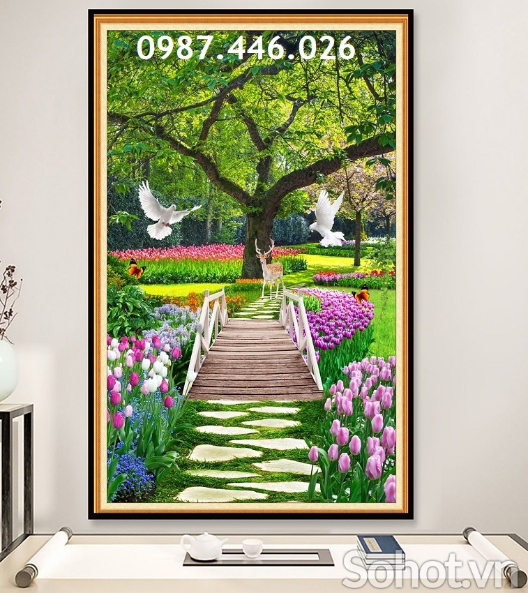 Gạch tranh hoa tuylip HP0723