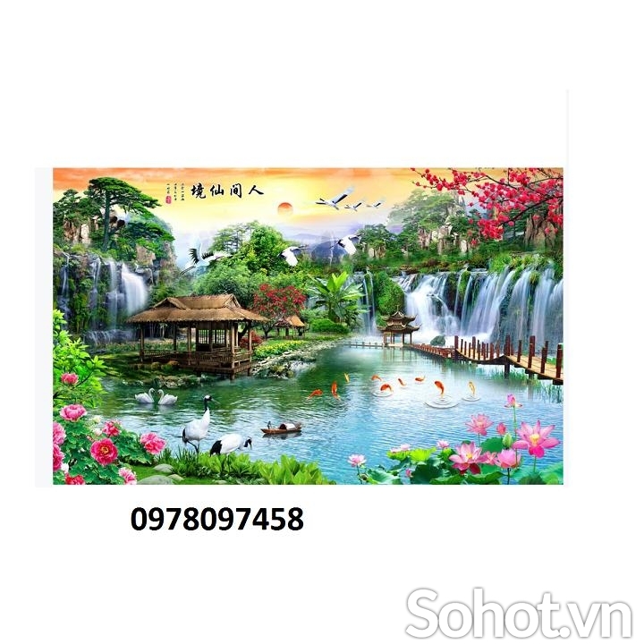 Tranh gạch 3D - tranh thác nước
