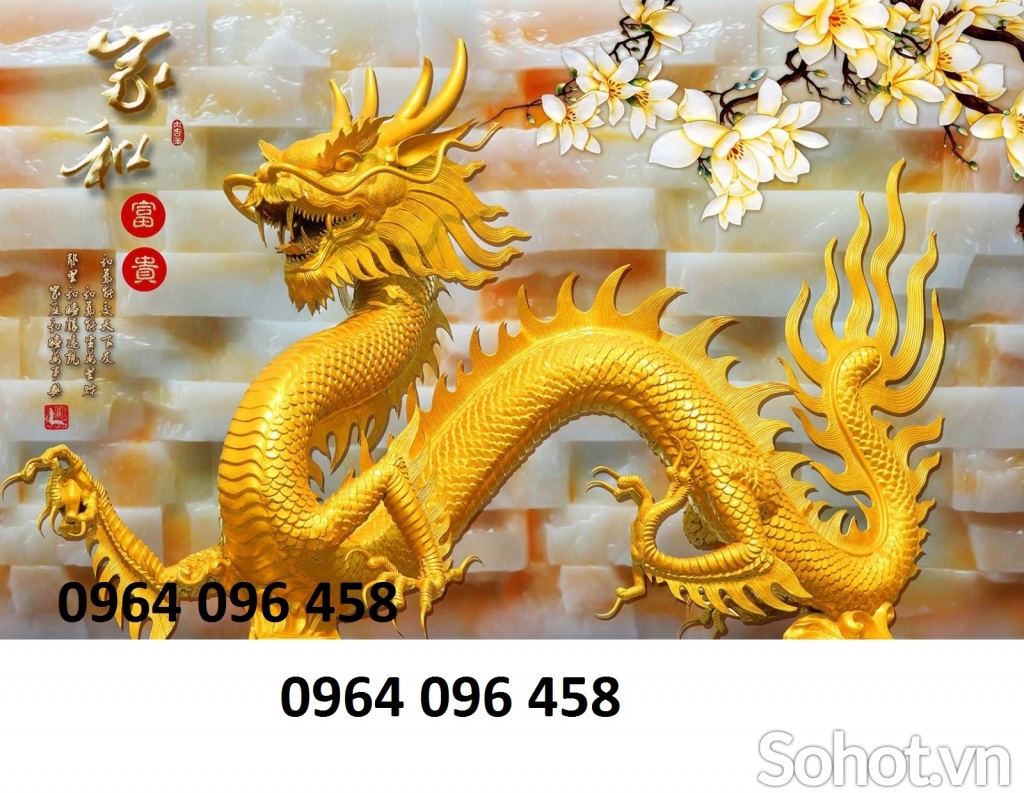 tranh rồng 3d phong thủy - VML9