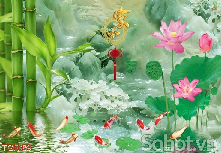 Mẫu tranh gạch 3d dán tường phòng khách -523SP