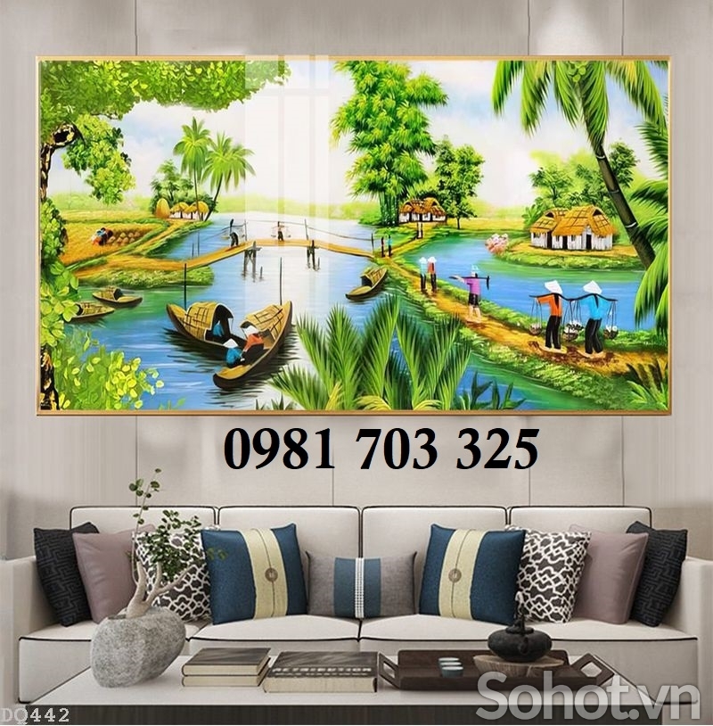 Tranh gạch 3D phong cảnh đồng quê