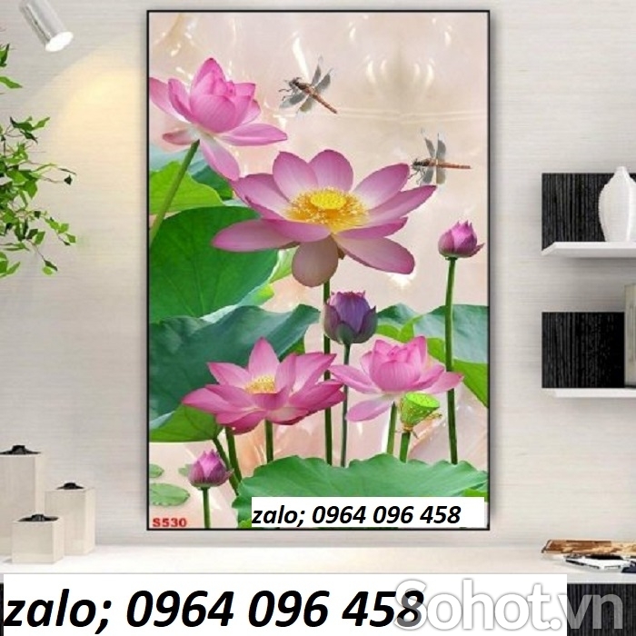 Tranh gạch 3d hoa sen - 900MMBV
