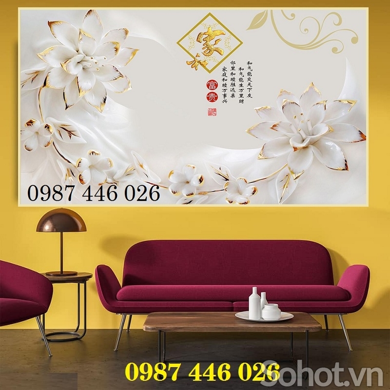 Tranh gạch men 3d phòng khách HP6282