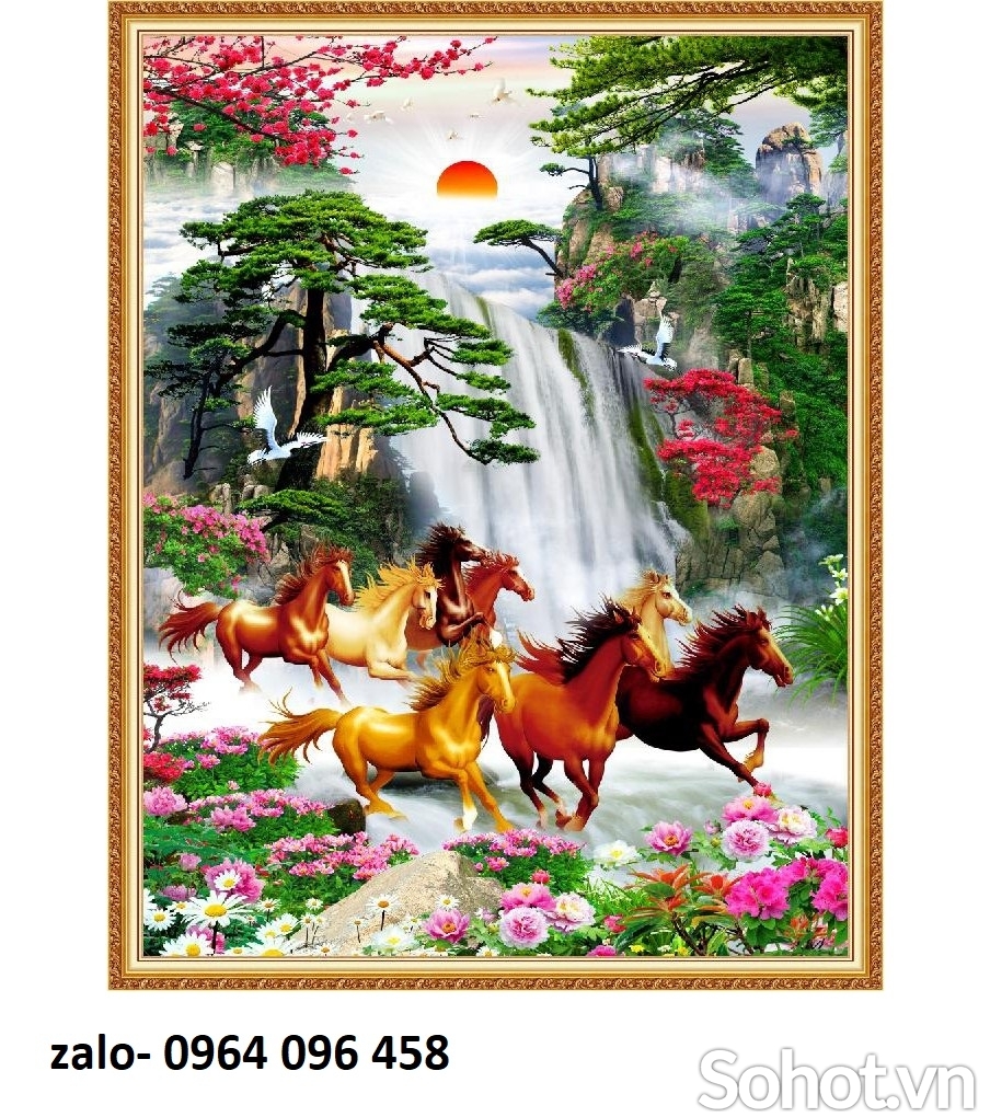 Tranh gạch 3d ốp tường mã đáo thành công - C9855