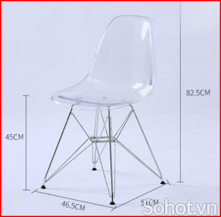 Ghế Eames chân sắt mạ crom