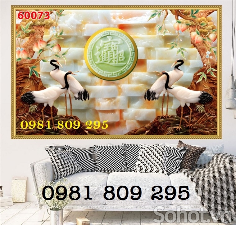 Gạch tranh tùng hạc sứ ngọc