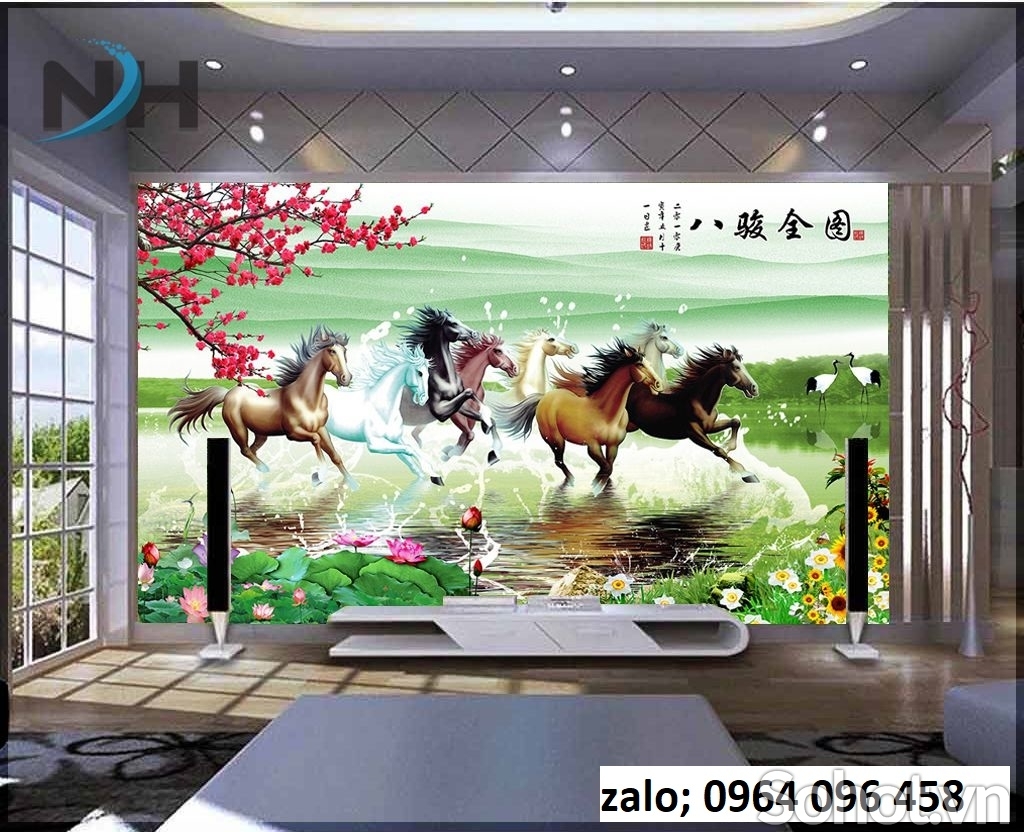 Tranh gạch 3d phong cảnh bát mã - CKD33