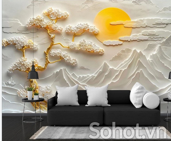 Tranh gạch trang trí phòng khách 3d - GFD32