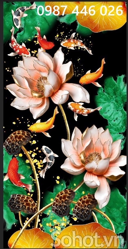 Gạch tranh cá chép HP97373