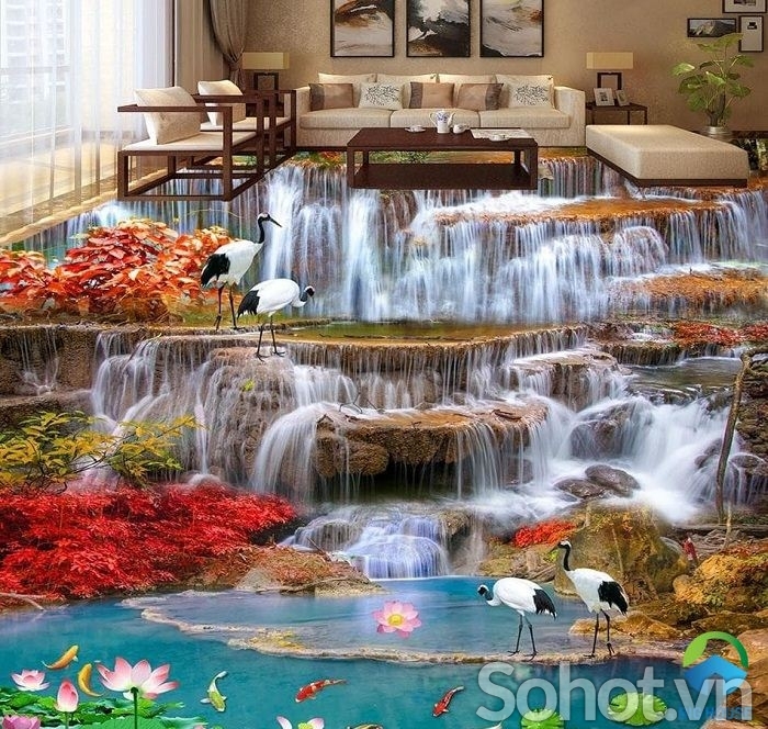 Tranh gạch 3d phong cảnh đồng quê đẹp - VXC4