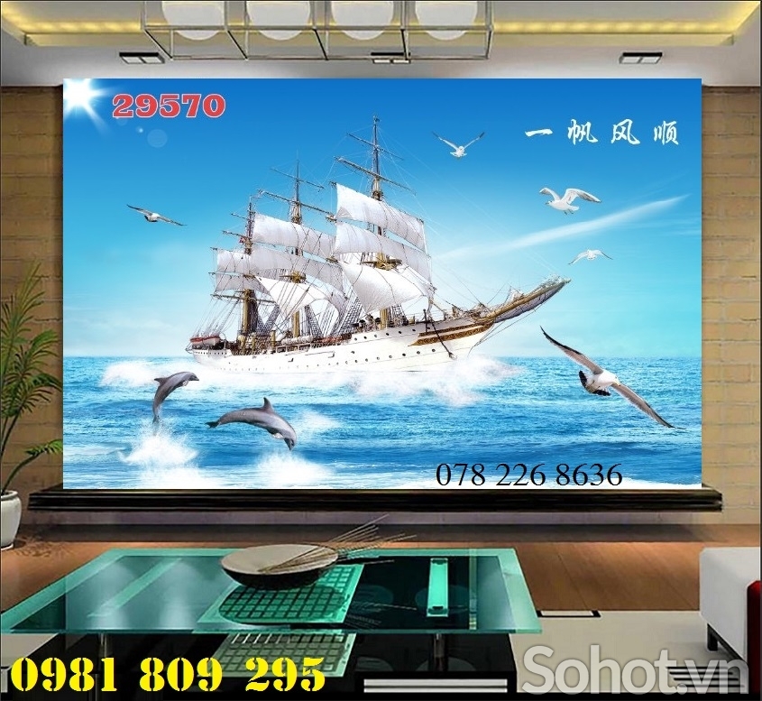 Thuận buồm xuôi gió - gạch tranh 3d