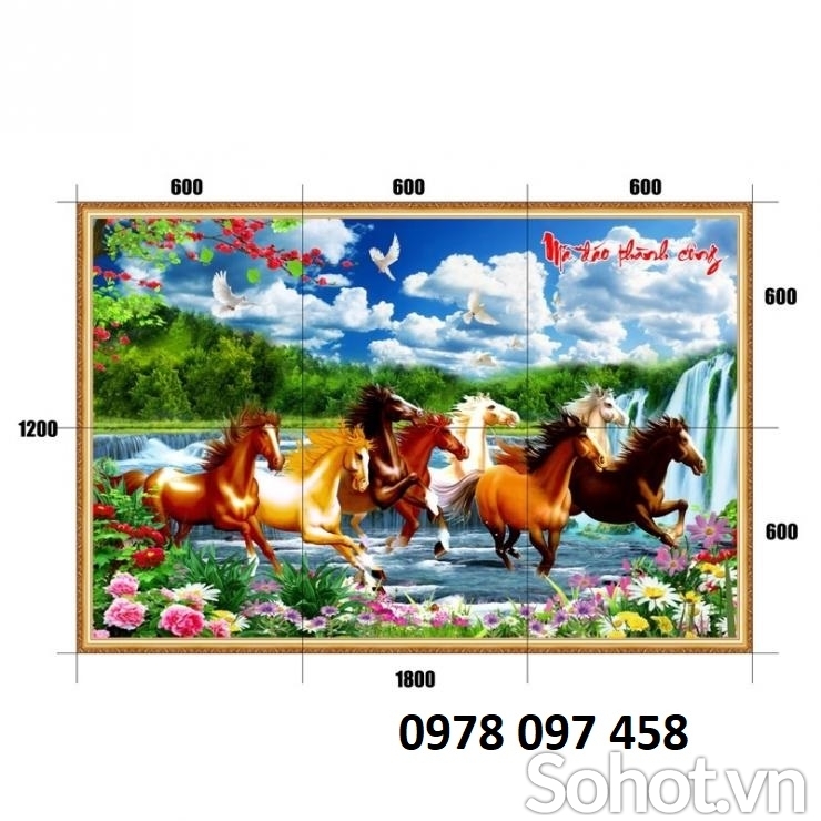 Gạch tranh 3D - mã đáo truy phong