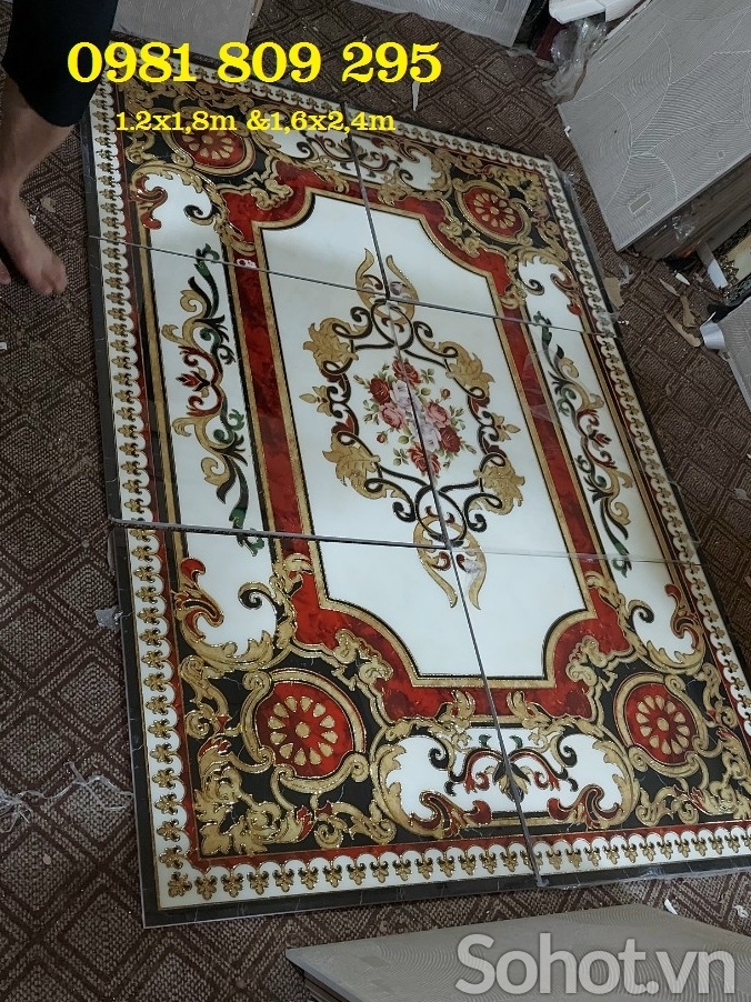 Thảm gạch , thảm gạch men cao cấp khắc kim