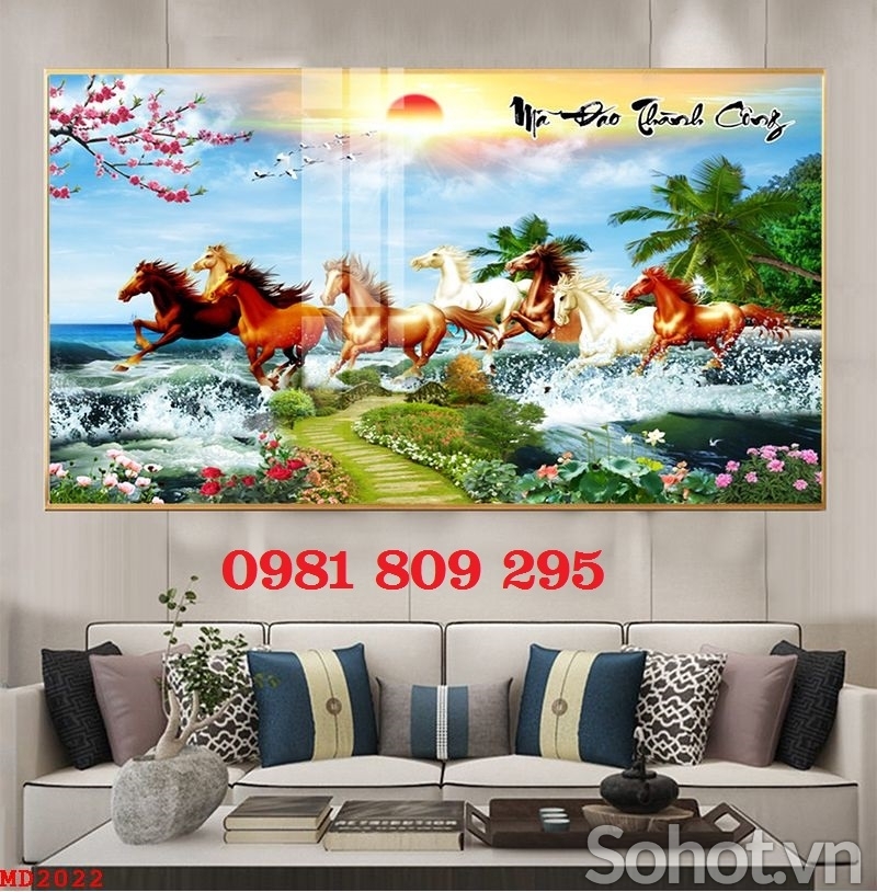 Gạch tranh bát mã , gạch tranh 3d