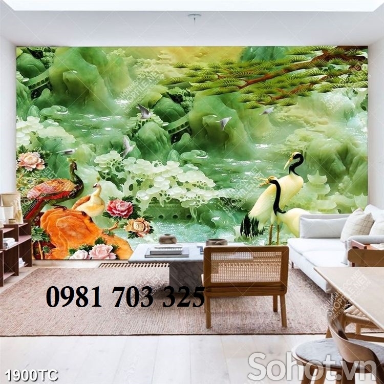 Tranh gạch mẫu đơn cao cấp trang trí