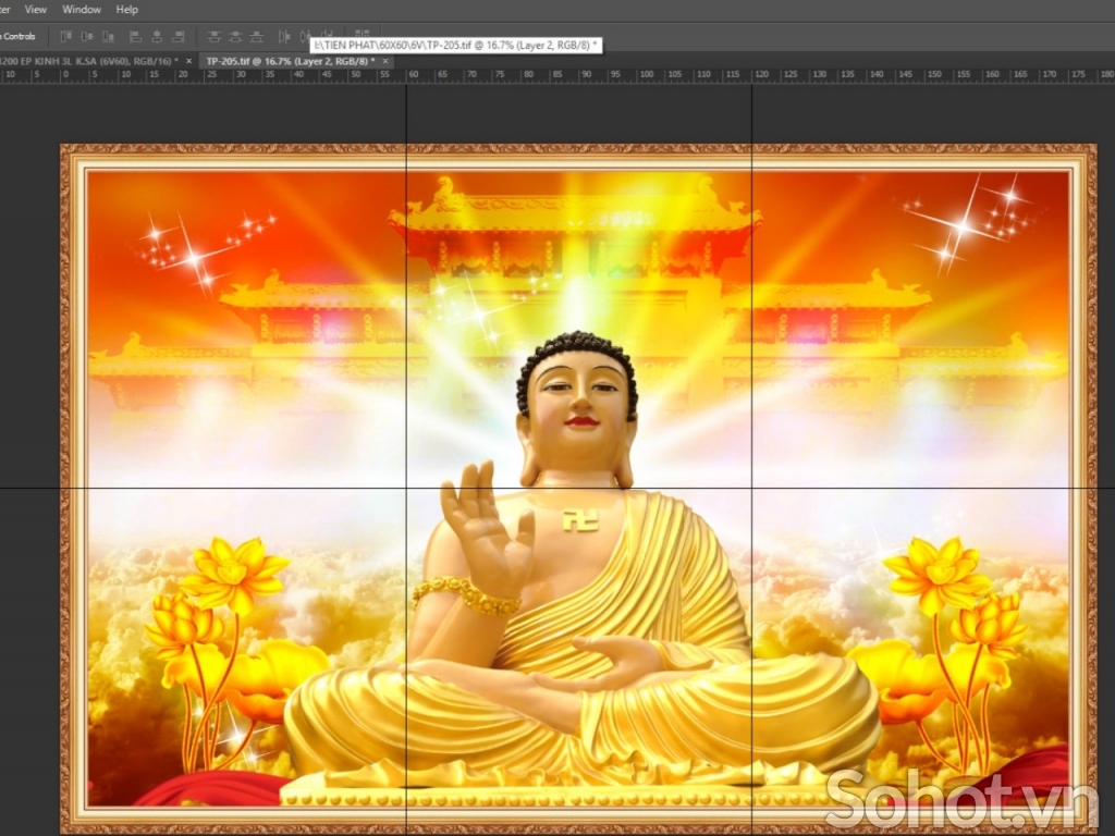 Tranh gạch 3d ốp tường phật phòng thờ - SLM29