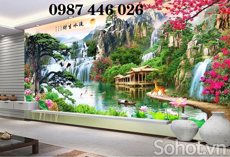Gạch ốp tường tranh gạch phong cảnh 3d HP9273