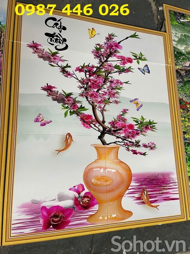 Gạch tranh bình hoa ốp tường HP83922