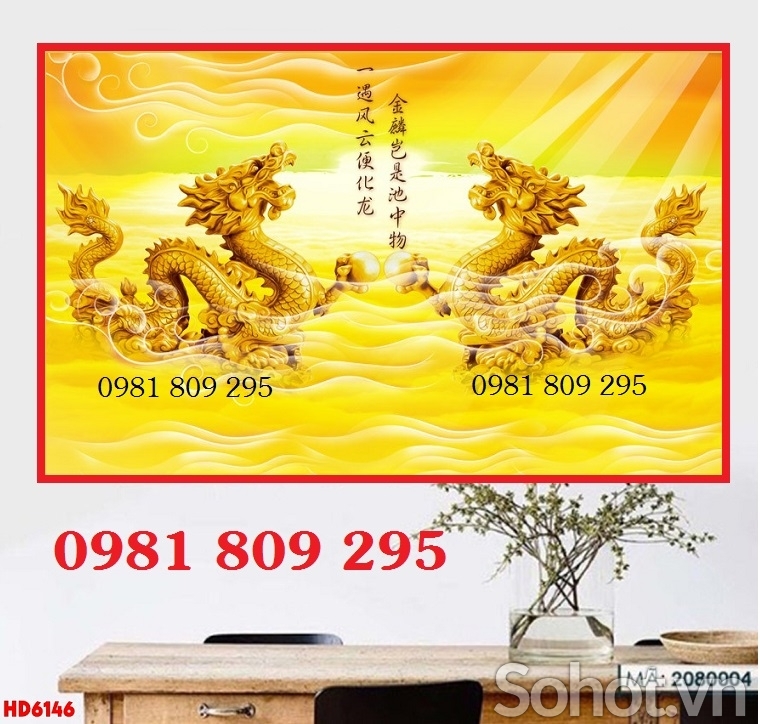 tranh rồng 3d phong thủy - gạch tranh 3d FGH76