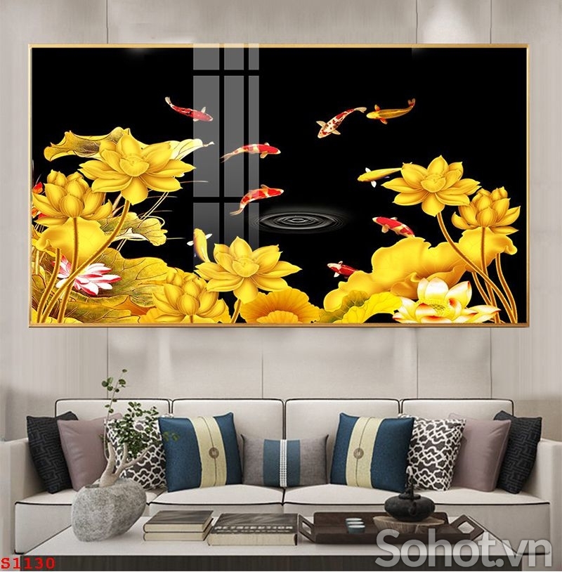 tranh gạch men phong thủy cá chép