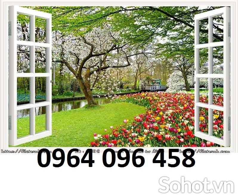 Tranh cửa sổ 3d - tranh gạch 3d cửa sổ - 8332SM