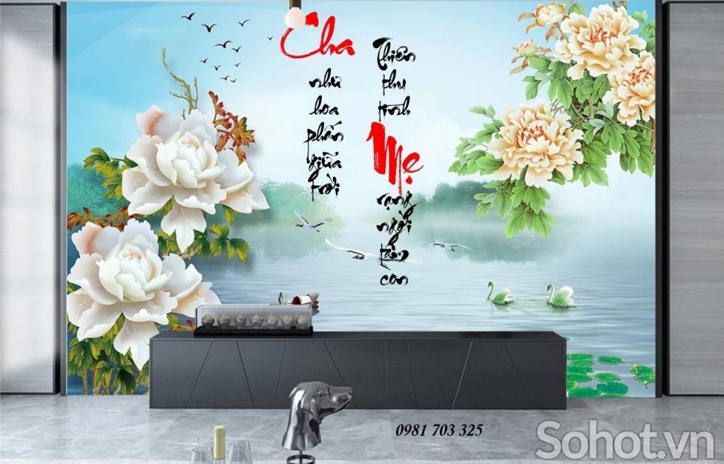 Tranh gạch 3D phòng khách