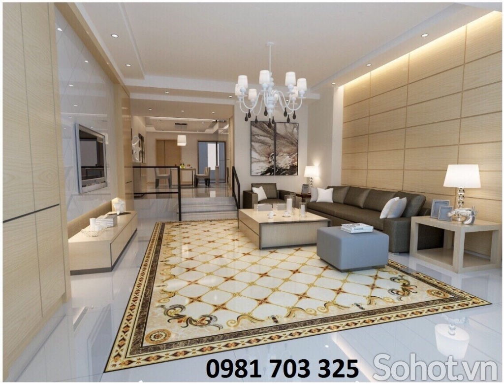 Thảm gạch men đá hoa 3d đẹp