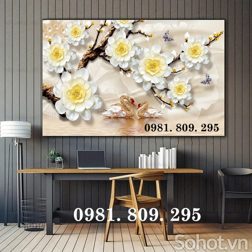 Tranh gạch , gạch trang trí tường hoa HS03837