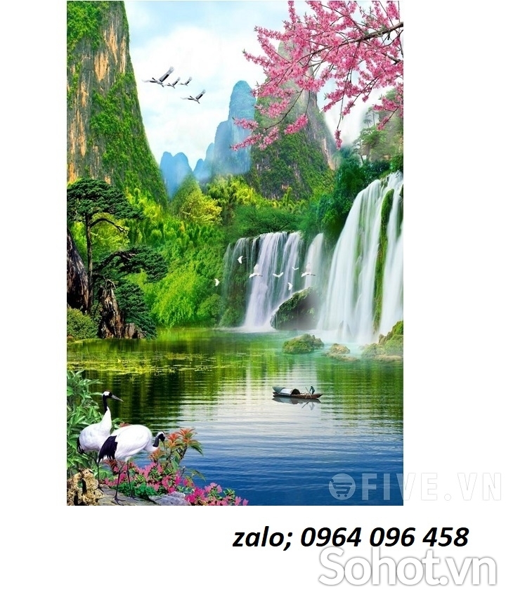 Tranh gạch 3d phong cảnh khổ đứng - VNN95
