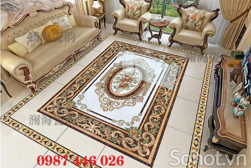 Gạch hoa trang trí thảm gạch đẹp lát nền HP2433