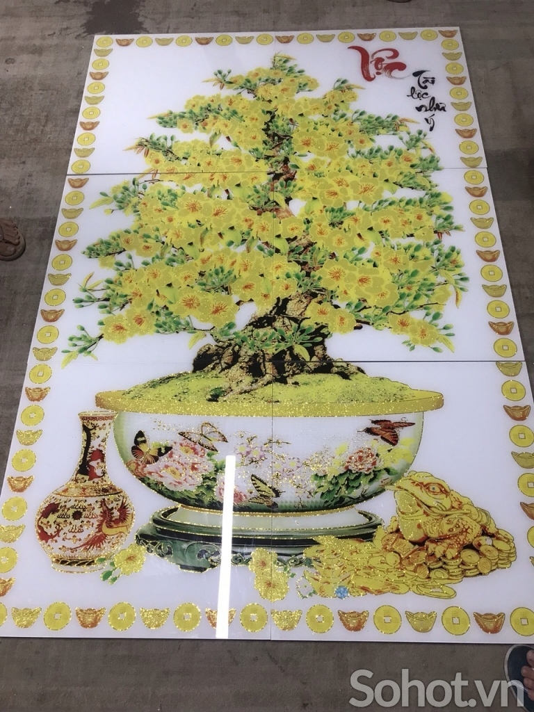tranh gạch 3d kim tuyến - AHJ67