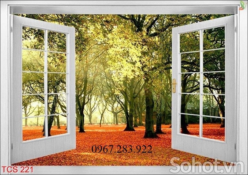 Gạch 3D- Tranh phong cảnh cửa sổ