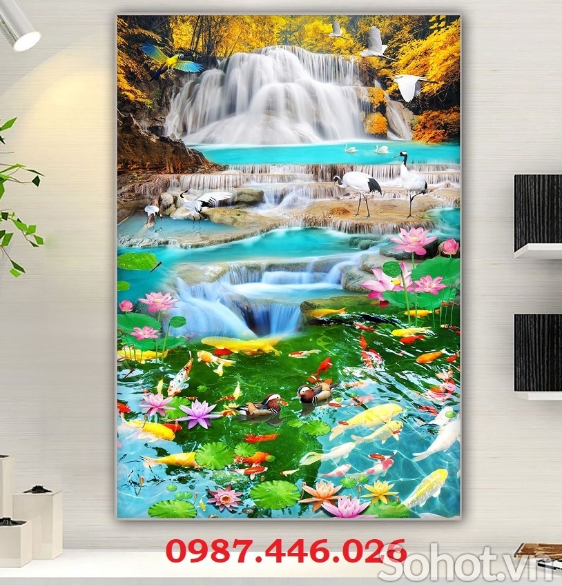 Tranh gạch men thác nước HP9722