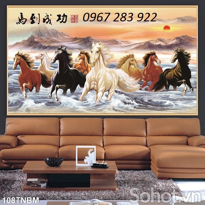 Tranh phong thủy gạch men mã đáo thành công