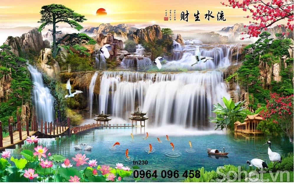 Tranh gạch men 3d ốp tường phong cảnh đẹp - XCX433